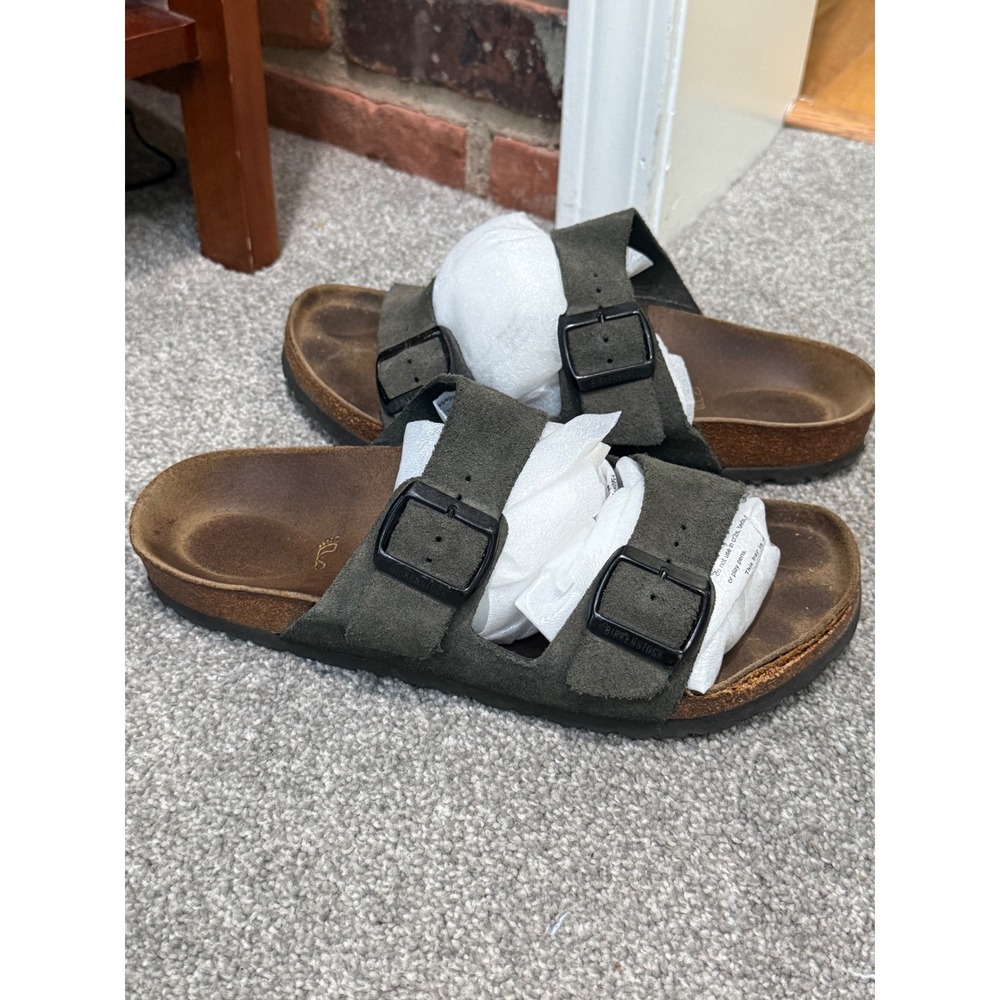 Birkenstock Arizona Suede Leather Sandals Olive Green EU 41 L10 M8